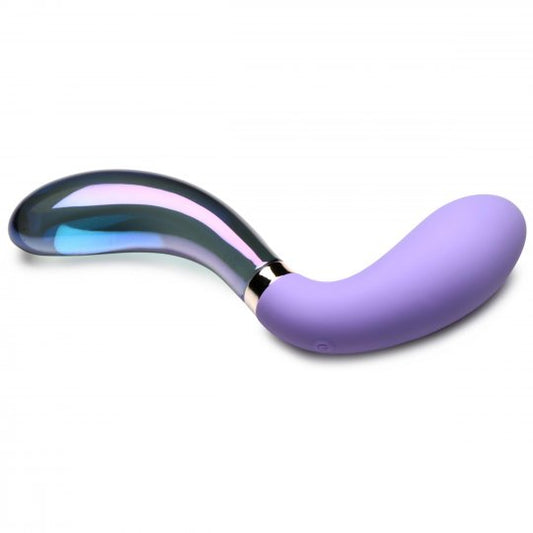 10X Pari Dual Ended Wavy Silicone and Glass Vibrator - CVN