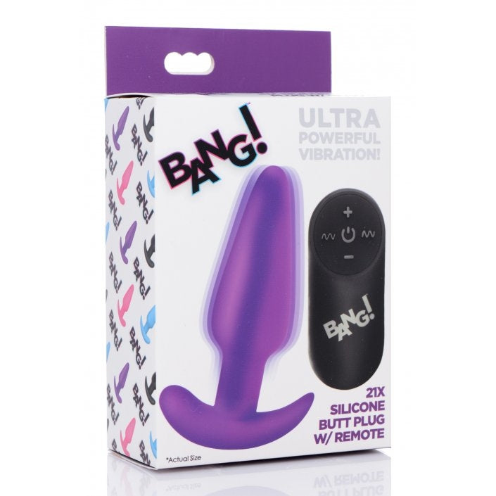 Remote Control 21X Vibrating Silicone Butt Plug - CVN