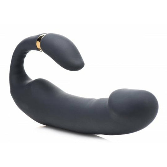 10X Pleasure Pose Come Hither Silicone Vibrator with Poseable Clit Stimulator - CVN