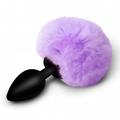 Fluffy Bunny Tail Silicone Plug - Purple - CVN