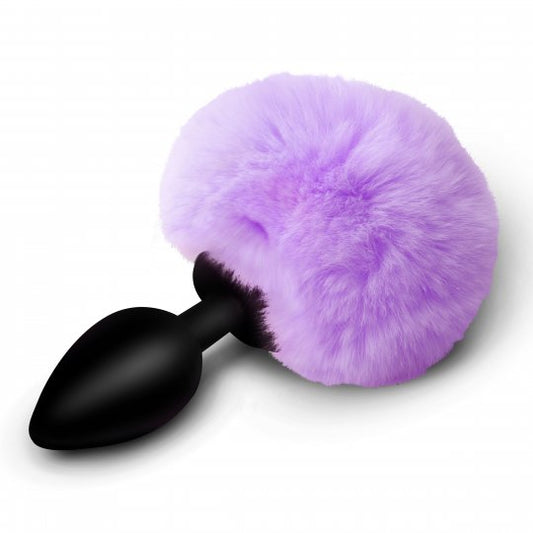 Fluffy Bunny Tail Silicone Plug - Purple - CVN