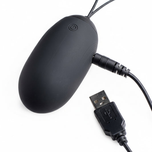 XL Silicone Vibrating Egg- Black - CVN