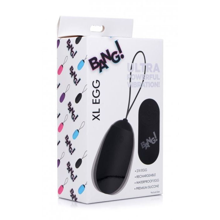 XL Silicone Vibrating Egg- Black - CVN