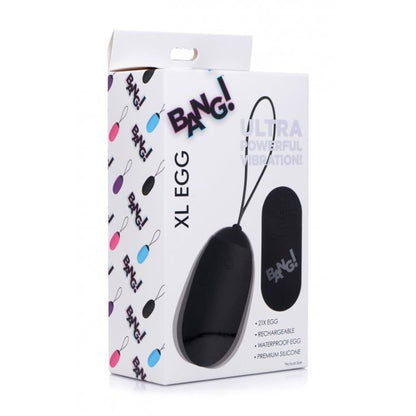 XL Silicone Vibrating Egg- Black - CVN