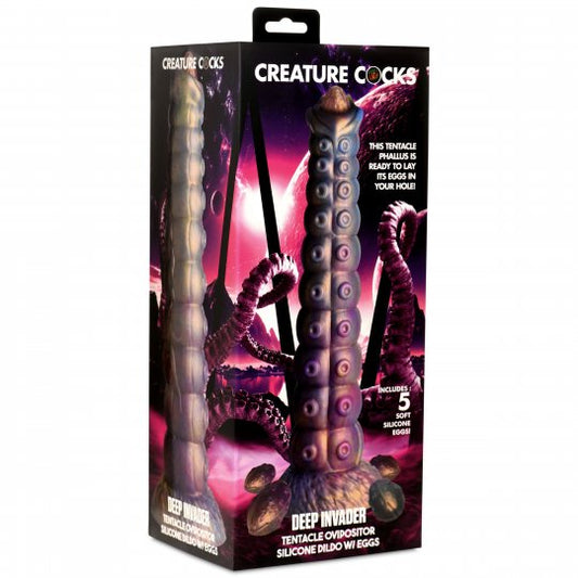 Deep Invader Tentacle Ovipositor Silicone Dildo with Eggs - CVN