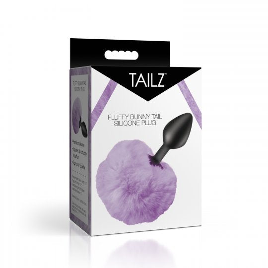 Fluffy Bunny Tail Silicone Plug - Purple - CVN