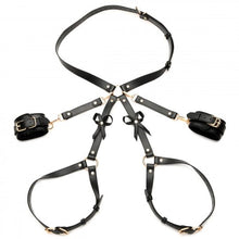 Load image into Gallery viewer, Black Bondage Thigh Harness with Bows - CVN
