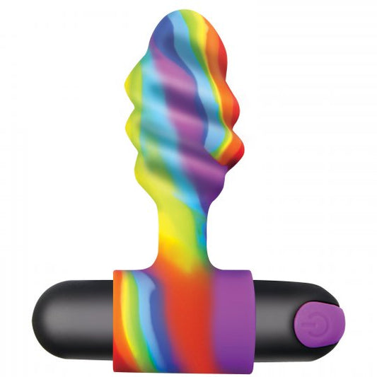 Vibrating Rainbow Butt Plug - CVN