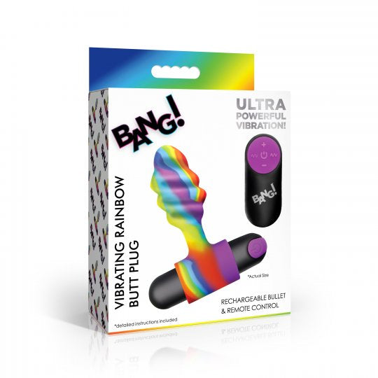 Vibrating Rainbow Butt Plug - CVN