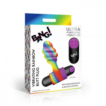 Vibrating Rainbow Butt Plug - CVN