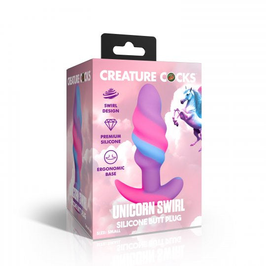 Unicorn Swirl Silicone Butt Plug - CVN
