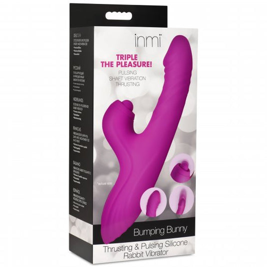Bumping Bunny Thrusting & Pulsing Silicone Rabbit Vibrator - CVN
