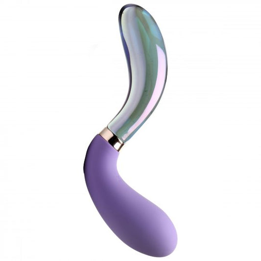 10X Pari Dual Ended Wavy Silicone and Glass Vibrator - CVN