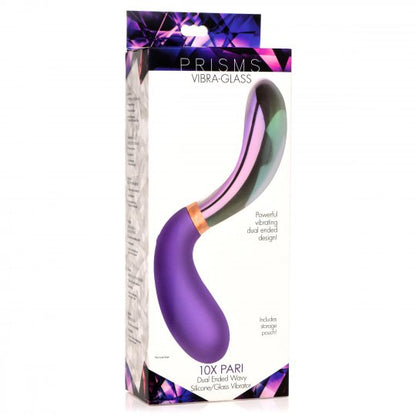 10X Pari Dual Ended Wavy Silicone and Glass Vibrator - CVN