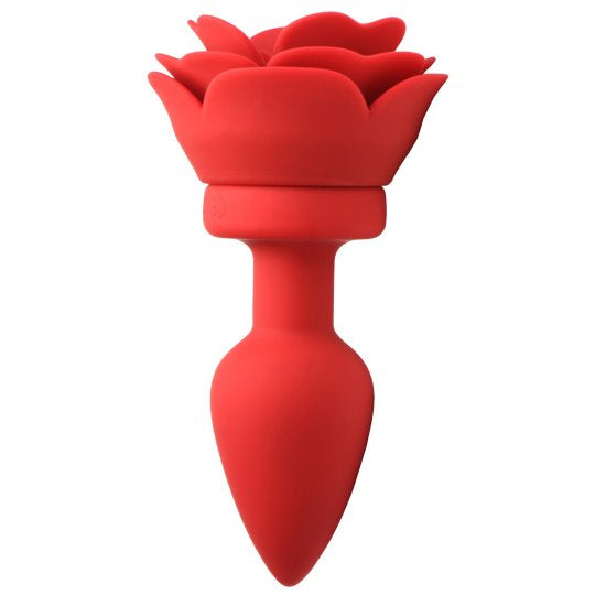 28X Silicone Vibrating Rose Anal Plug with Remote - CVN
