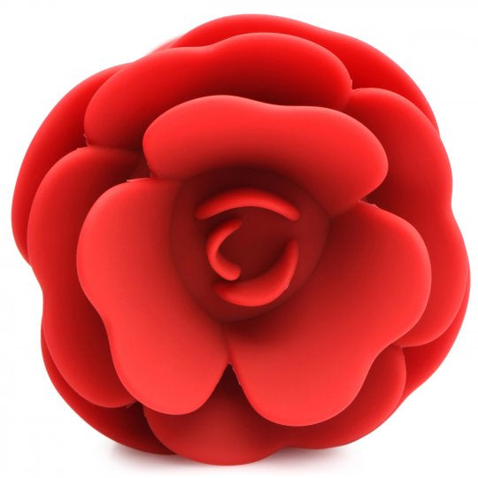28X Silicone Vibrating Rose Anal Plug with Remote - CVN