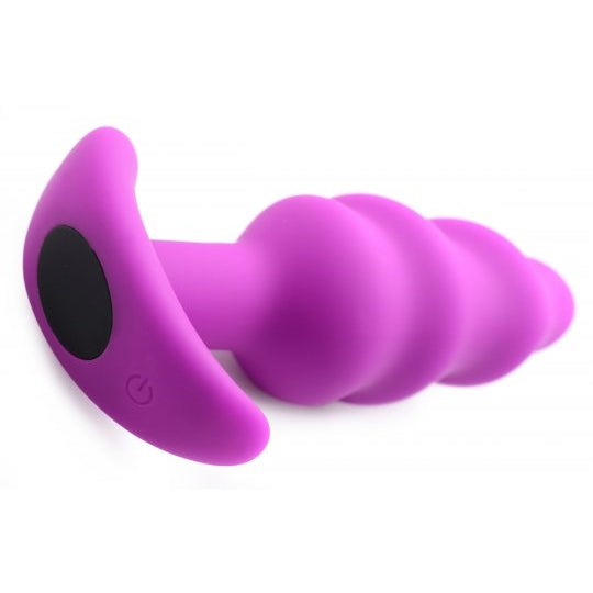 Remote Control 21X Vibrating Silicone Swirl Butt Plug - CVN