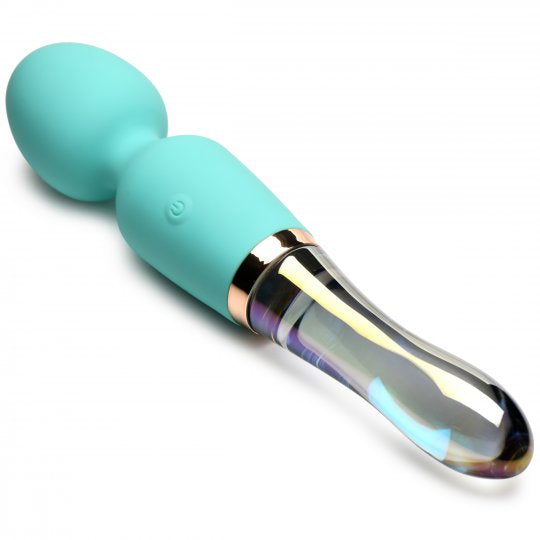 10X Turquoise Dual Ended Silicone and Glass Wand - CVN