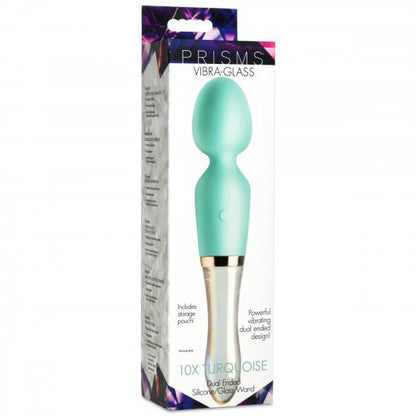 10X Turquoise Dual Ended Silicone and Glass Wand - CVN
