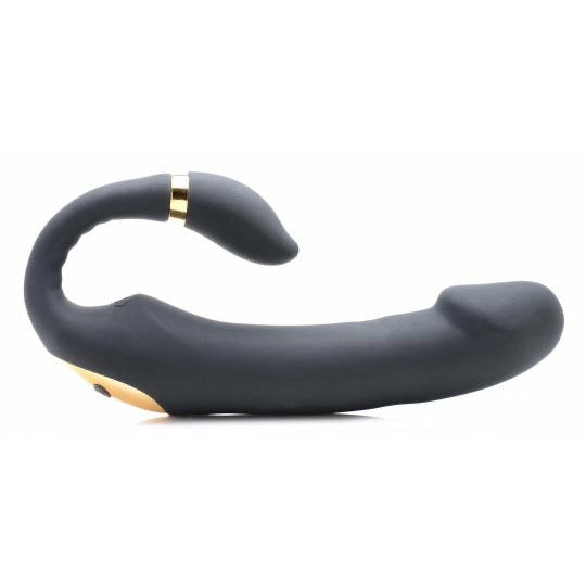 10X Pleasure Pose Come Hither Silicone Vibrator with Poseable Clit Stimulator - CVN