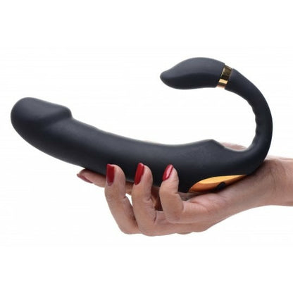 10X Pleasure Pose Come Hither Silicone Vibrator with Poseable Clit Stimulator - CVN