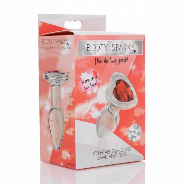 Red Heart Gem Glass Anal Plug - CVN