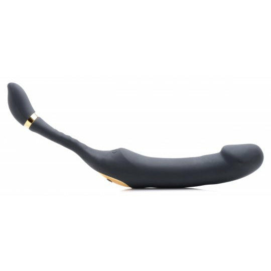10X Pleasure Pose Come Hither Silicone Vibrator with Poseable Clit Stimulator - CVN